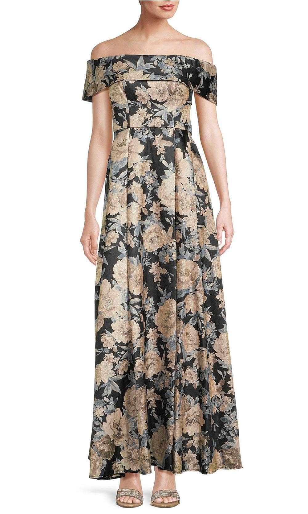 Alex Evenings 8157026 - Floral Jacquard Evening Dress Alex Evenings 8157026 - Floral Jacquard Evening Dress