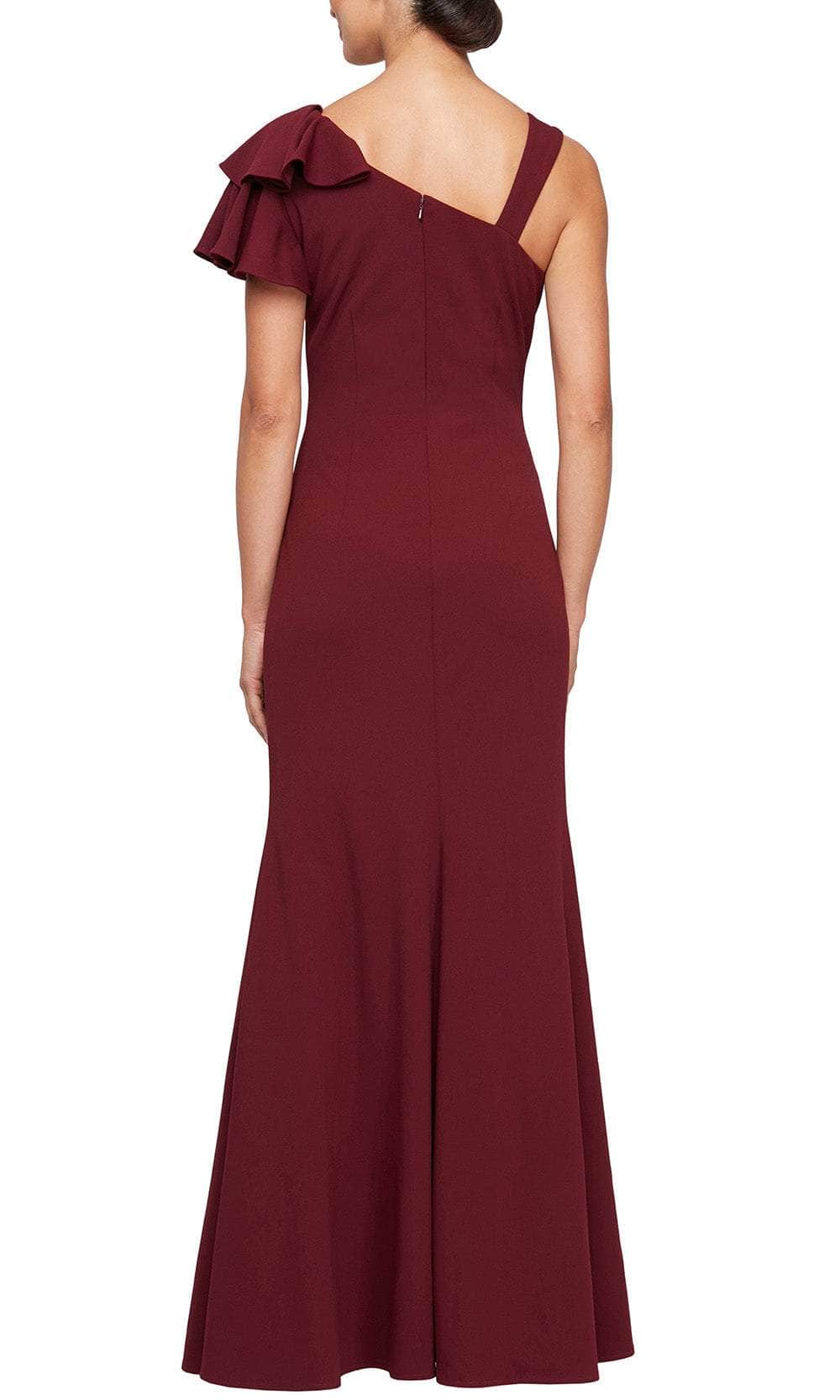 Alex Evenings 8160422 - Asymmetric Neck Side Slit Formal Gown Couture Candy Alex Evenings 8160422 - Asymmetric Neck Side Slit Formal Gown Couture Candy