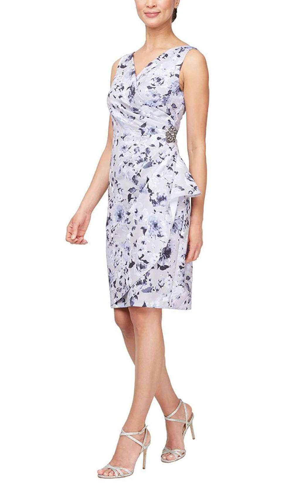 Alex Evenings 8160433 - Floral Sheath Cocktail Dress Alex Evenings 8160433 - Floral Sheath Cocktail Dress