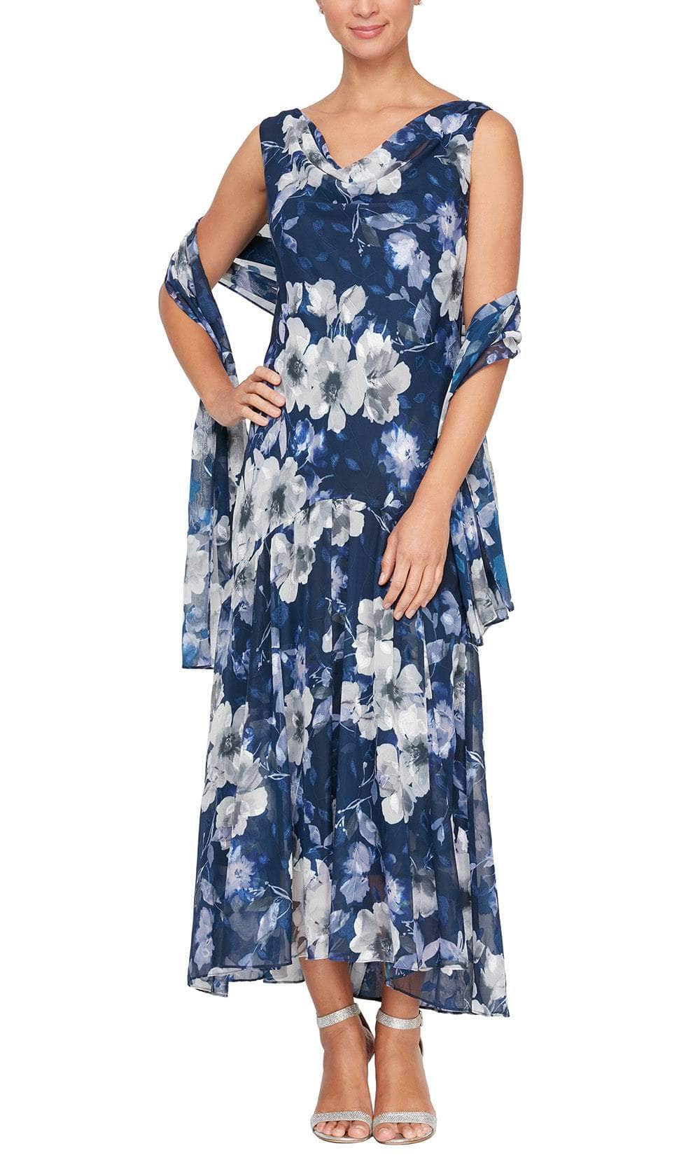 Alex Evenings 8175903 - Cowl Neck Floral Formal Dress Couture Candy Alex Evenings 8175903 - Cowl Neck Floral Formal Dress Couture Candy