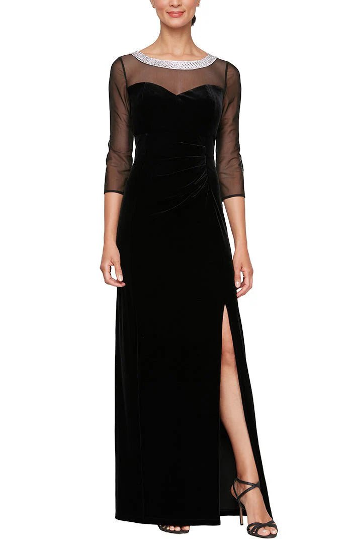 Alex Evenings 8191951 - Embellished Illusion Neck Evening Dress Alex Evenings 8191951 - Embellished Illusion Neck Evening Dress