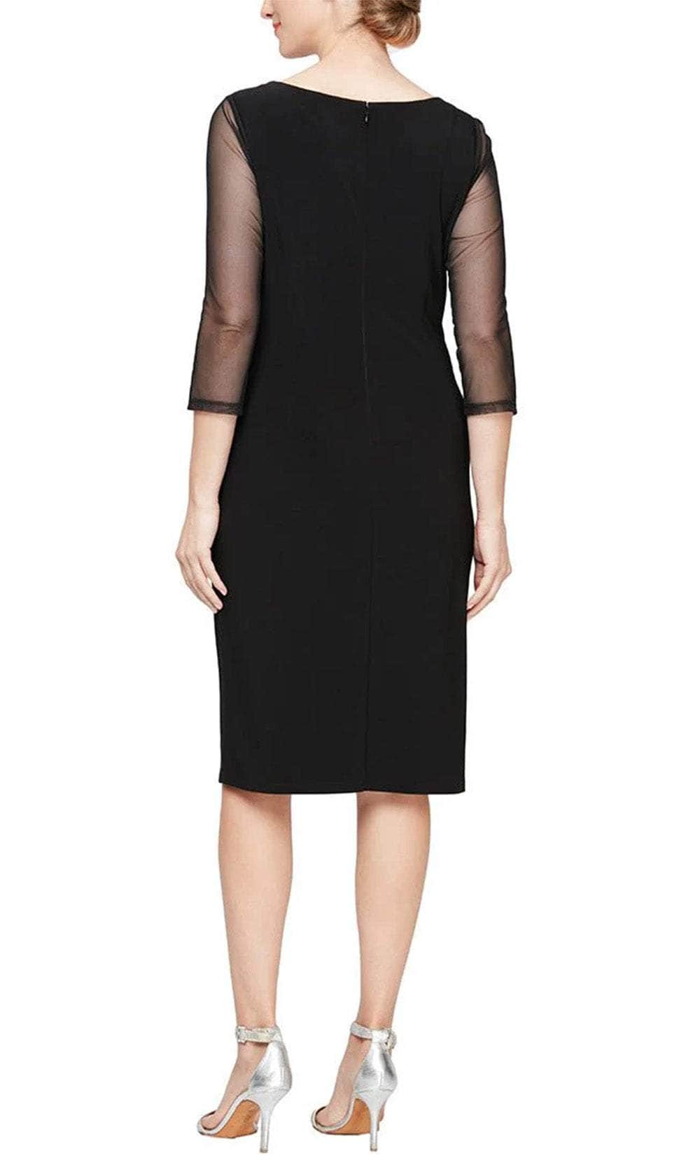 Alex Evenings 8191965 - Sheer Quarter Sleeve Embellished Knee-Length D Couture Candy Alex Evenings 8191965 - Sheer Quarter Sleeve Embellished Knee-Length D Couture Candy