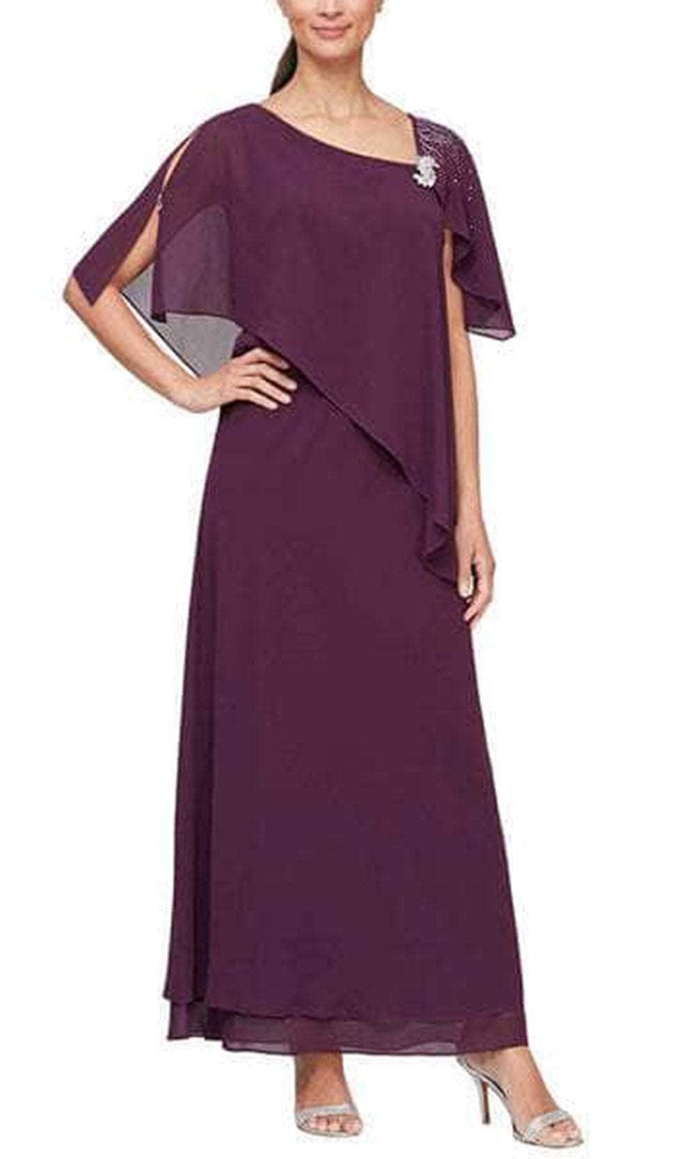 Alex Evenings - 8192003 Chiffon Cape Dress Couture Candy Alex Evenings - 8192003 Chiffon Cape Dress Couture Candy