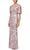Alex Evenings - 8196611 Flutter Sleeves Sequined Long Gown Mother of the Bride Dresses 4 / Blush