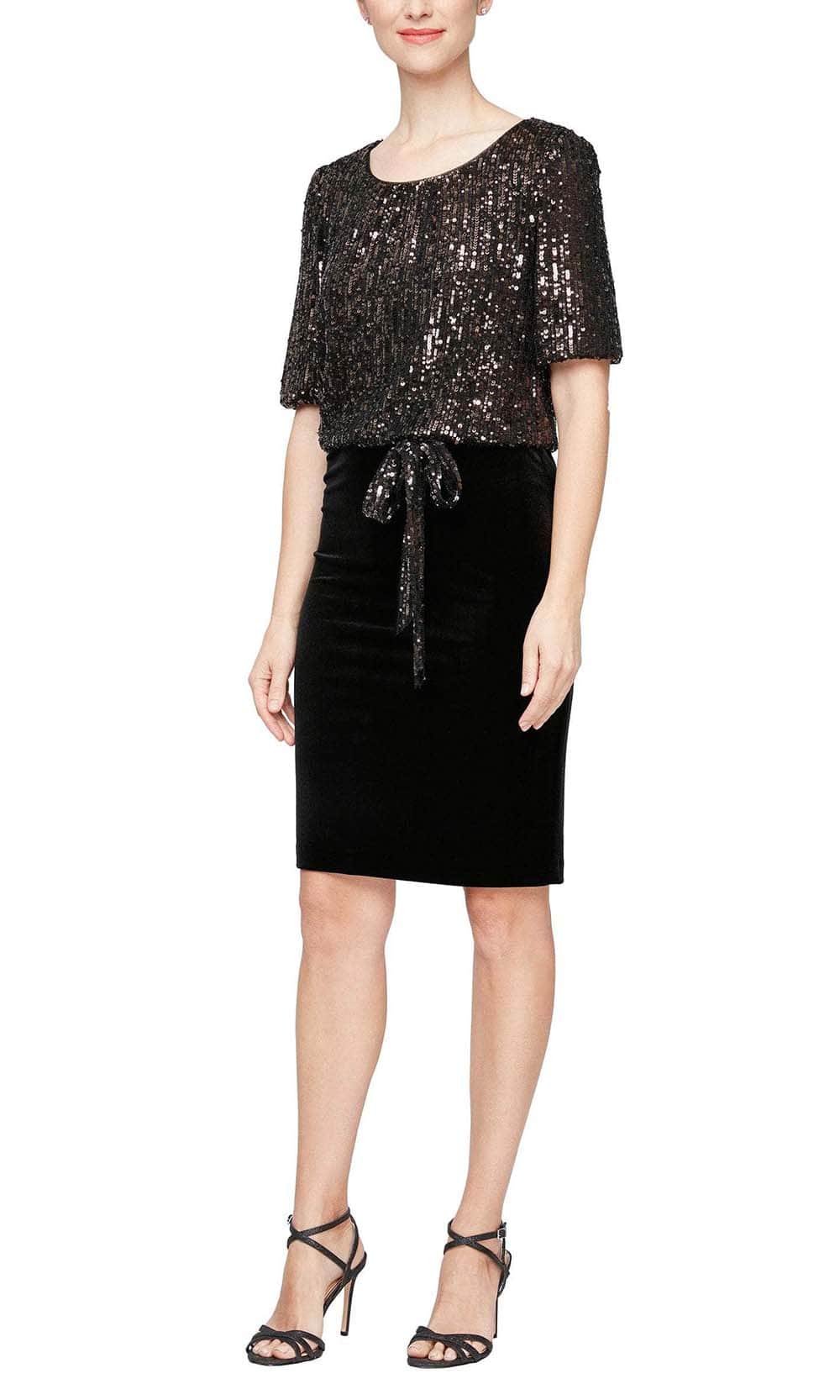 Alex Evenings 8196915 - Sequin Blouson Short Dress Alex Evenings 8196915 - Sequin Blouson Short Dress