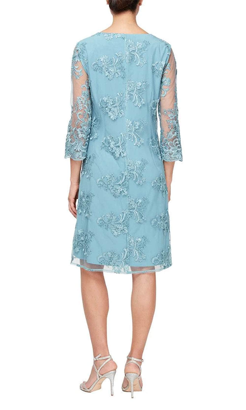 Alex Evenings 82171640 - Embroidered Mock Jacket Dress Alex Evenings 82171640 - Embroidered Mock Jacket Dress