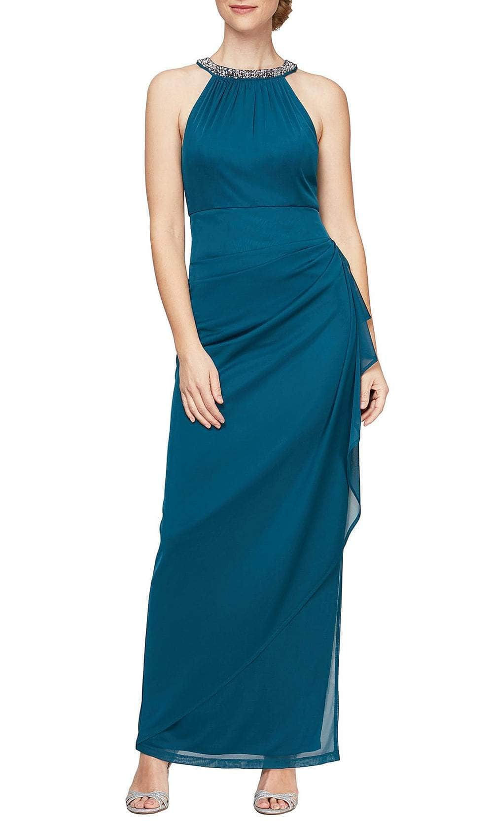 Alex Evenings 8232966 - Beaded Halter Evening Dress Alex Evenings 8232966 - Beaded Halter Evening Dress