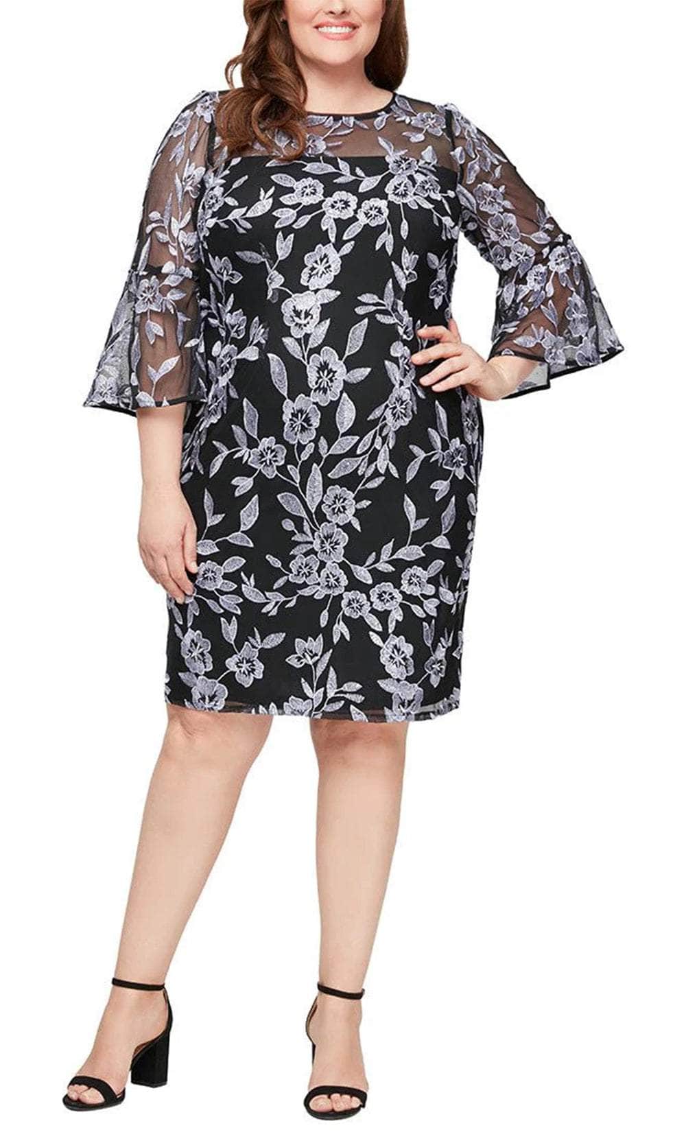 Alex Evenings 84171623 - Embroidered Sheath Plus Dress Alex Evenings 84171623 - Embroidered Sheath Plus Dress