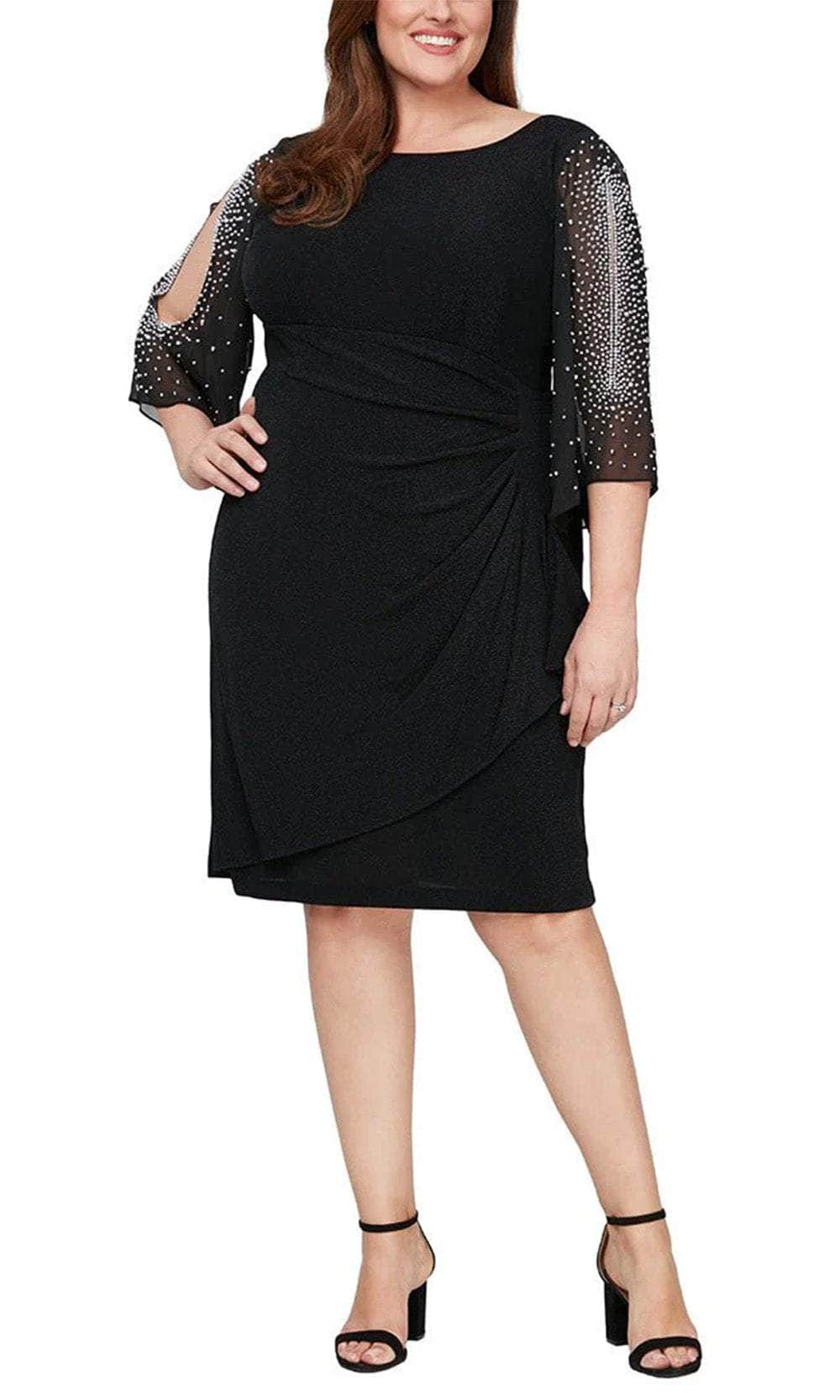 Alex Evenings 8427604 - Split Sheer Sleeve Formal Dress Alex Evenings 8427604 - Split Sheer Sleeve Formal Dress