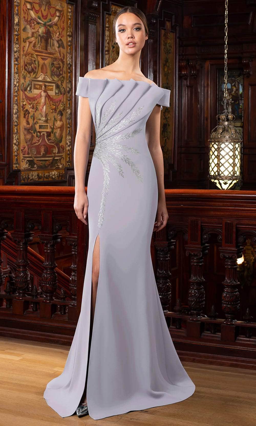 Alexander by Daymor 1586 - Off Shoulder Pleated Bodice Evening Gown 4 / Spruce - Shop Alexander by Daymor Dresses On Couture Candy at CoutureCandy.com Alexander by Daymor 1586 - Off Shoulder Pleated Bodice Evening Gown 4 / Spruce - Shop Alexander by Daymor Dresses On Couture Candy at CoutureCandy.com