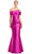 Alexander by Daymor 1878F23 - Pleated Off Shoulder Evening Gown Special Occasion Dress 00 / Fuchsia