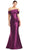Alexander by Daymor 1878F23 - Pleated Off Shoulder Evening Gown Special Occasion Dress 00 / Plum