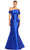Alexander by Daymor 1878F23 - Pleated Off Shoulder Evening Gown Special Occasion Dress 00 / Royal