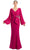Alexander by Daymor 1886F23 - Pleated V-Neck Evening Gown Special Occasion Dress 00 / Cranberry
