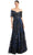 Alexander by Daymor 1959S24 - Off-Shoulder Printed Ballgown Ball Gowns 4 / Navy