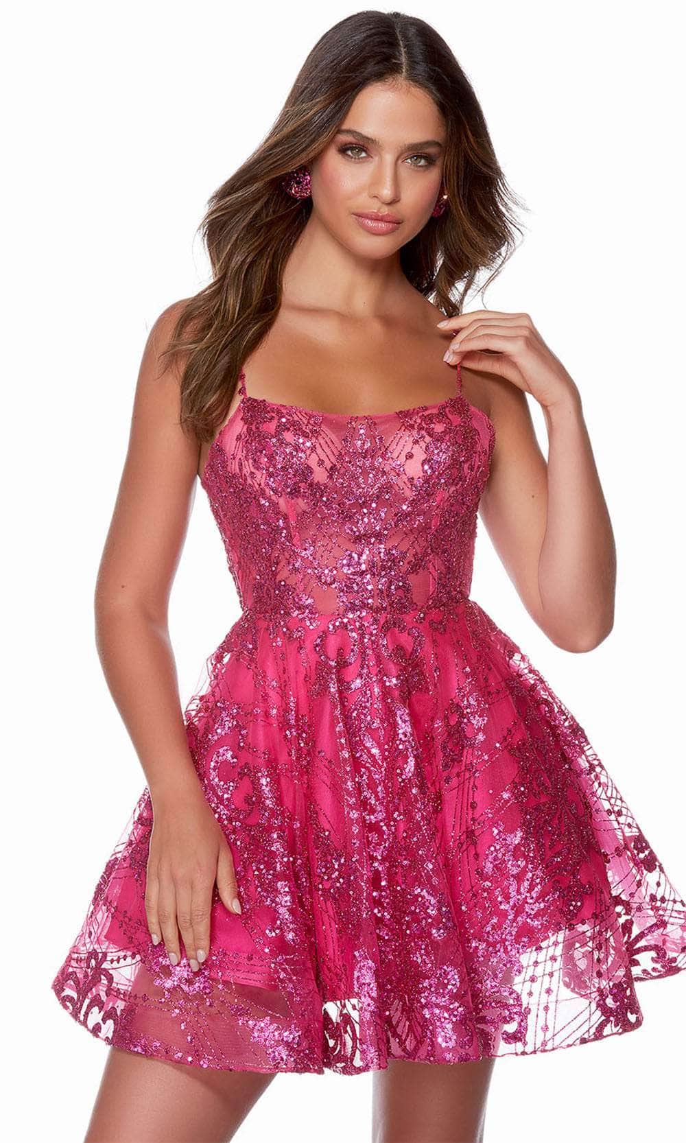 Alyce Paris 3122 - Glitter Ornate A-Line Homecoming Dress Alyce Paris 3122 - Glitter Ornate A-Line Homecoming Dress