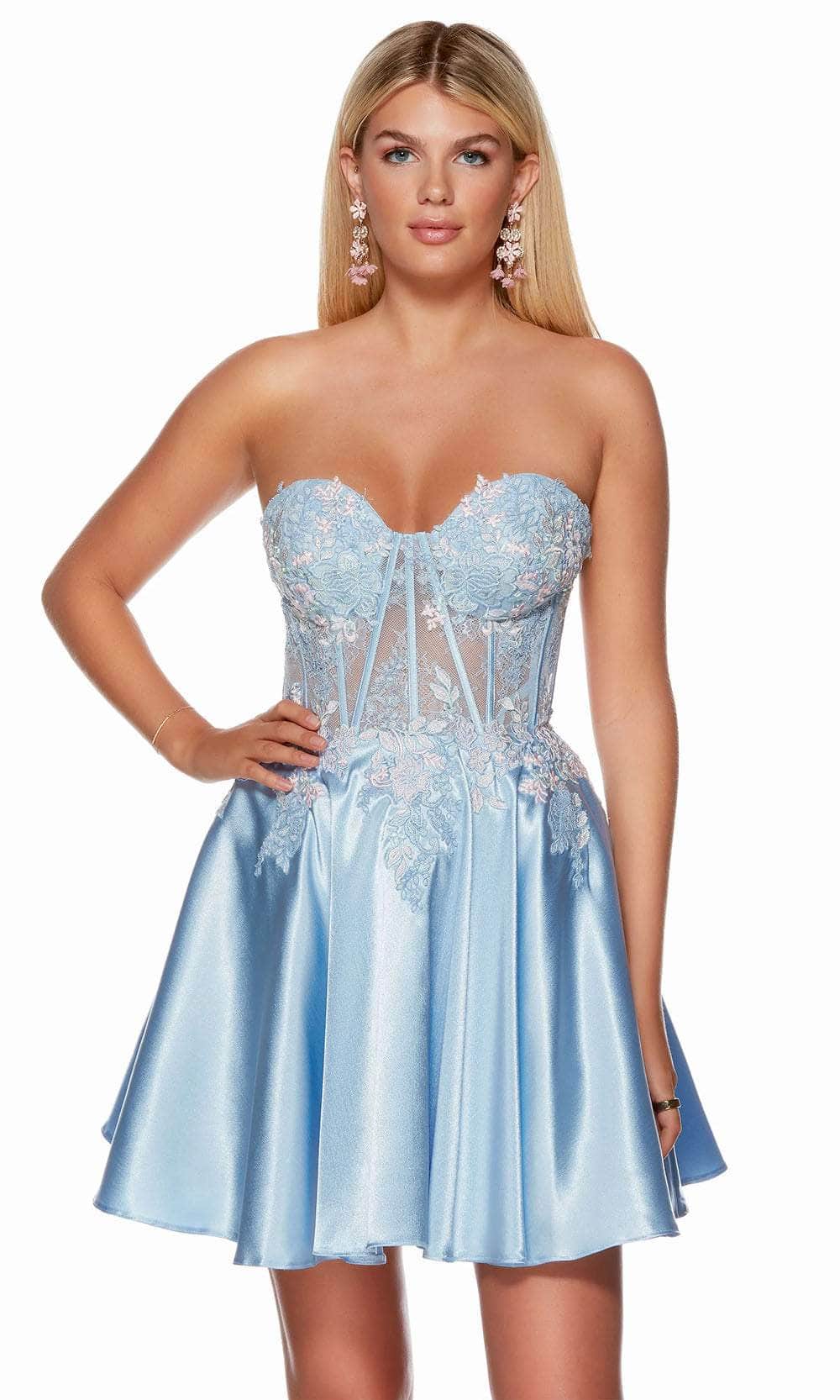 Alyce Paris 3158 - Embroidered Strapless Cocktail Dress Couture Candy Alyce Paris 3158 - Embroidered Strapless Cocktail Dress Couture Candy
