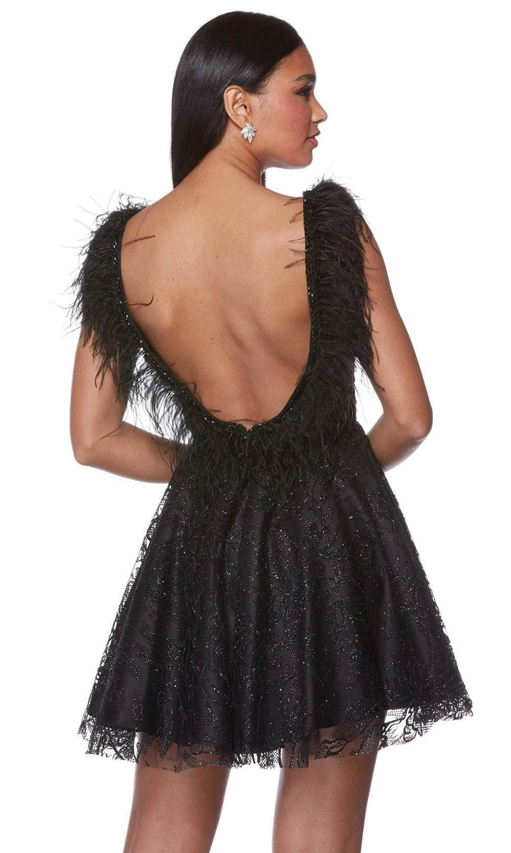 Alyce Paris 3174 Plunging VNeck Glitter Cocktail Dress Couture Candy