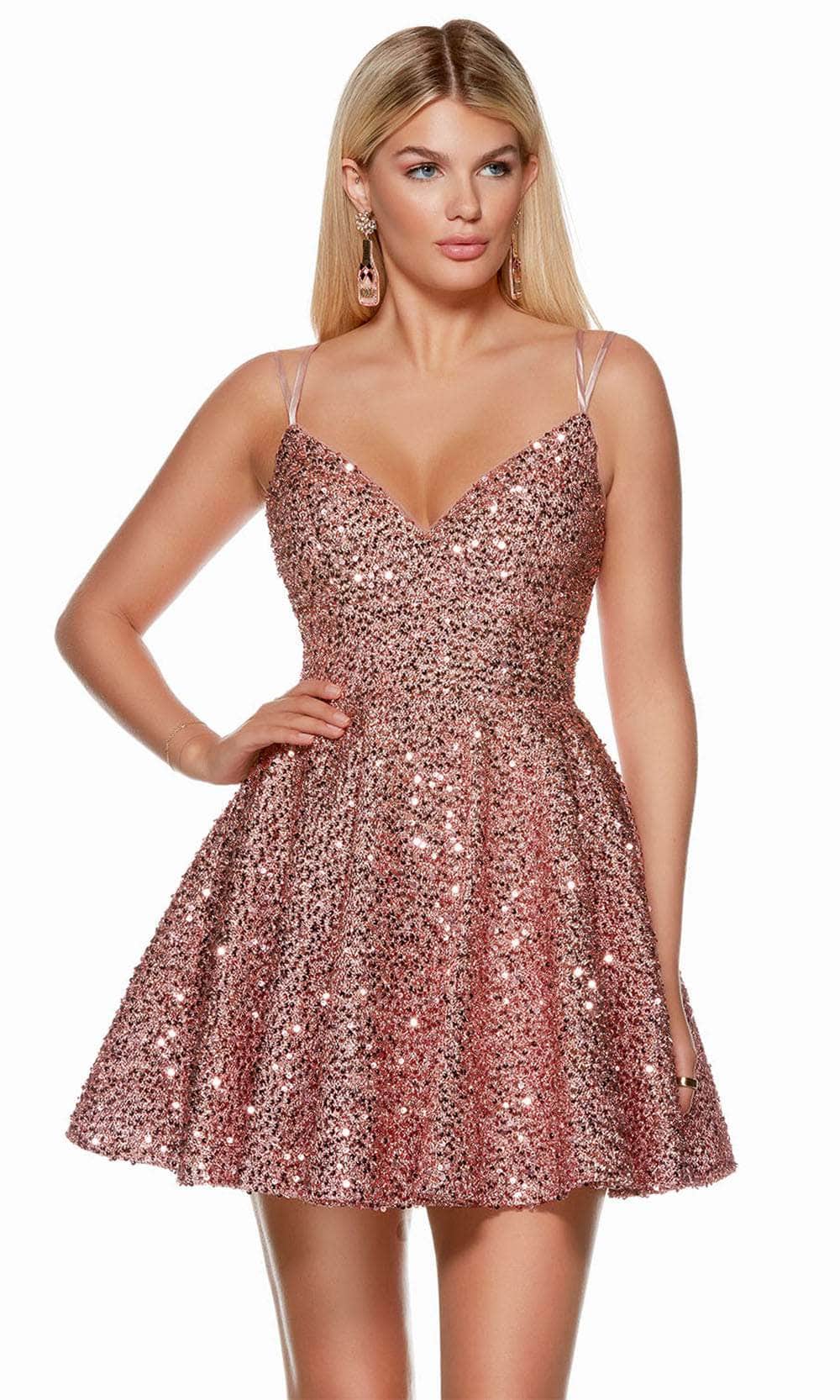Alyce Paris 3176 - V-Neck Sparkling Cocktail Dress 0 / Light Mauve - Shop Alyce Paris Dresses On Couture Candy at CoutureCandy.com Alyce Paris 3176 - V-Neck Sparkling Cocktail Dress 0 / Light Mauve - Shop Alyce Paris Dresses On Couture Candy at CoutureCandy.com