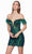 Alyce Paris 4651 - Sequin Embellished Off-Shoulder Cocktail Dress Special Occasion Dress 000 / Pine