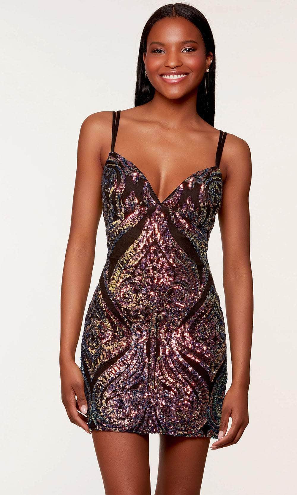 Alyce Paris 4653 - Sequin Fitted Sleeveless Cocktail Dress Couture Candy Alyce Paris 4653 - Sequin Fitted Sleeveless Cocktail Dress Couture Candy