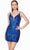Alyce Paris 4656 - Sequin Pattern Cocktail Dress Special Occasion Dress 000 / Sapphire