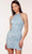 Alyce Paris 4682 - Fringe Detail Halter Cocktail Dress Party Dresses 000 / Glacier-Blue