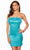 Alyce Paris 4723 - Feathered Straight-Across Cocktail Dress Prom Dresses 000 / Lagoon Blue