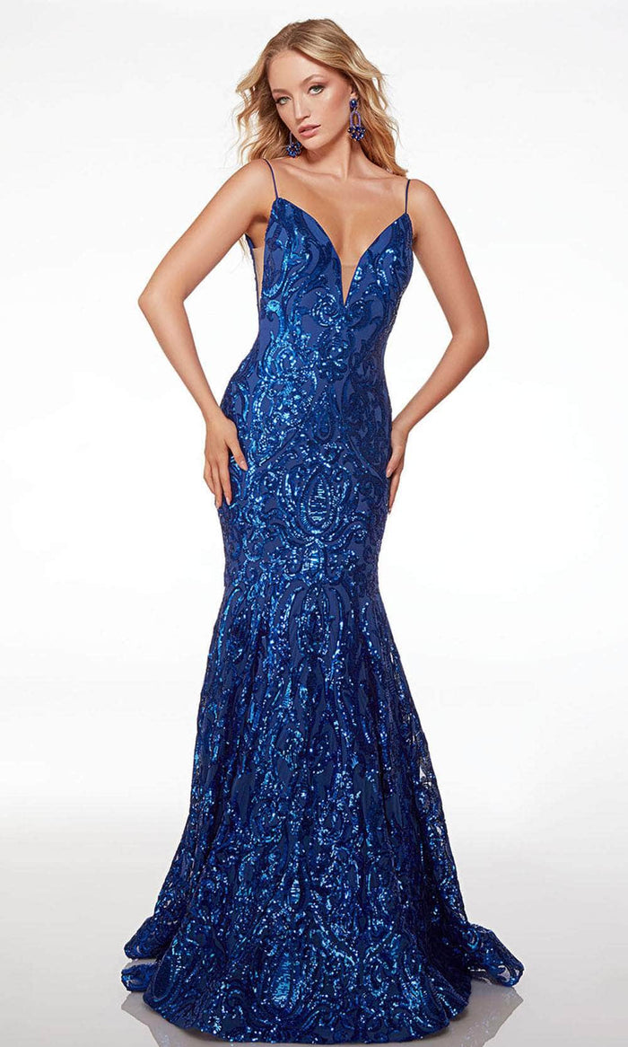 Alyce Paris 61607 - Plunging V-Neck Mermaid Prom Dress Special Occasion Dress