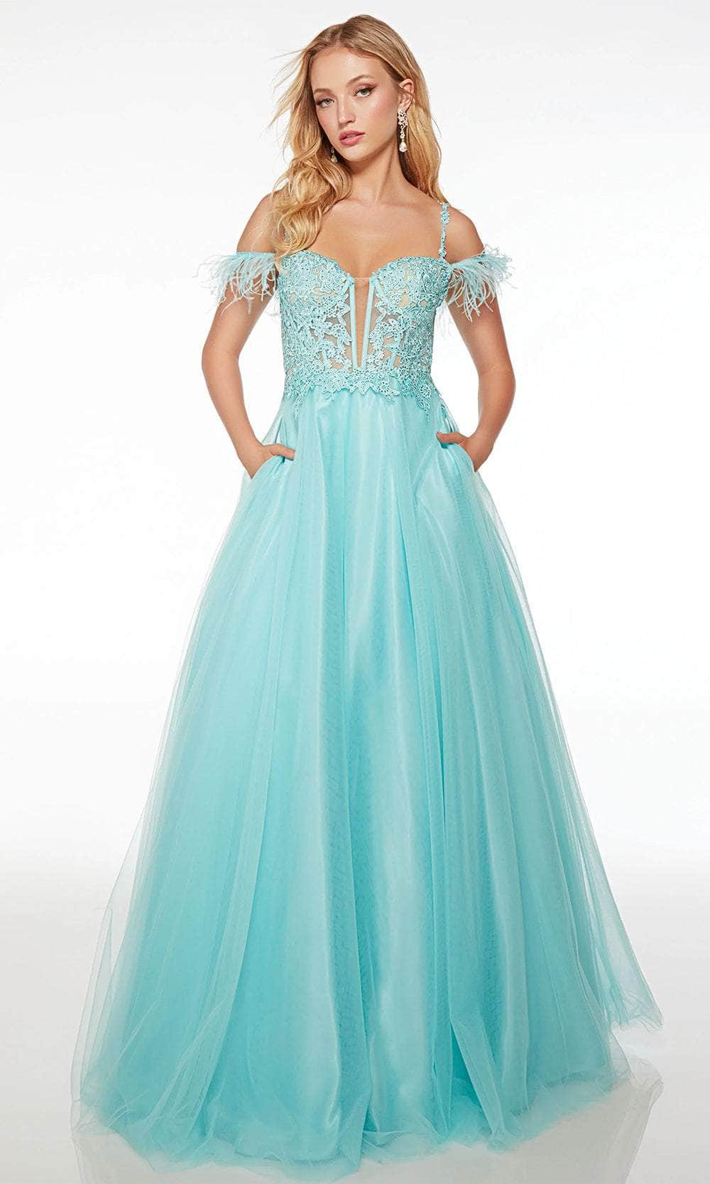 Alyce Paris 61669 - Floral Embroidery A-Line Evening Dress