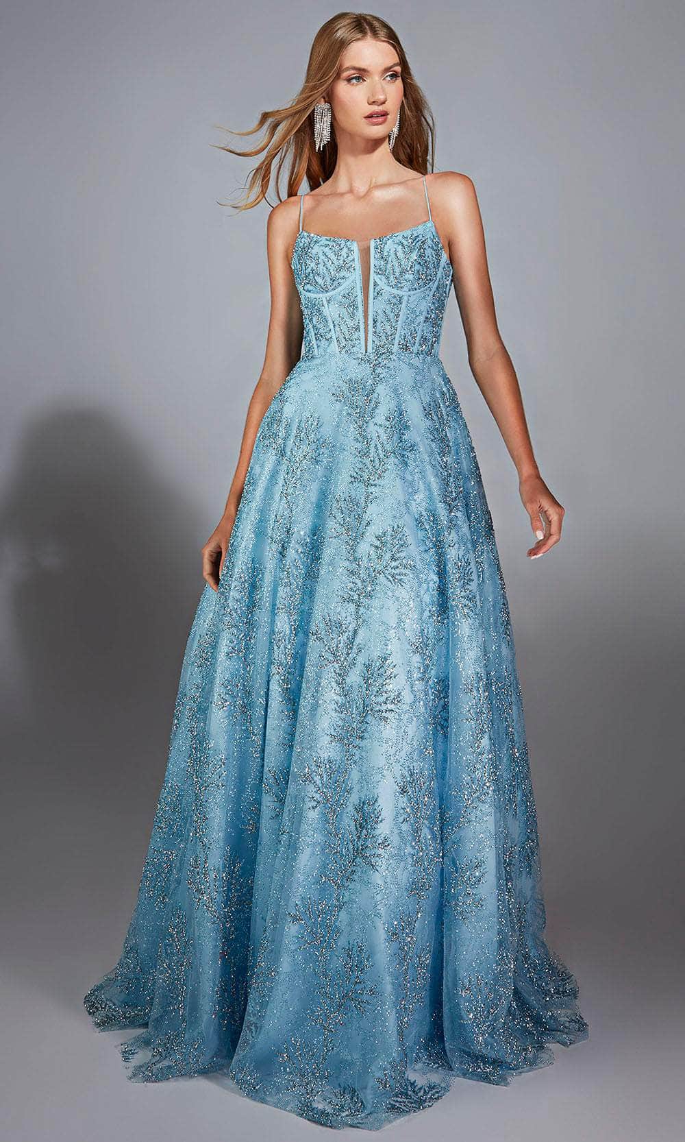 Alyce Paris 61751 - Long Glitter Tulle/Pockets A-line Dress - Glitter Embroidery, Structured Bodice, Spaghetti Straps Couture Candy Alyce Paris 61751 - Long Glitter Tulle/Pockets A-line Dress - Glitter Embroidery, Structured Bodice, Spaghetti Straps Couture Candy