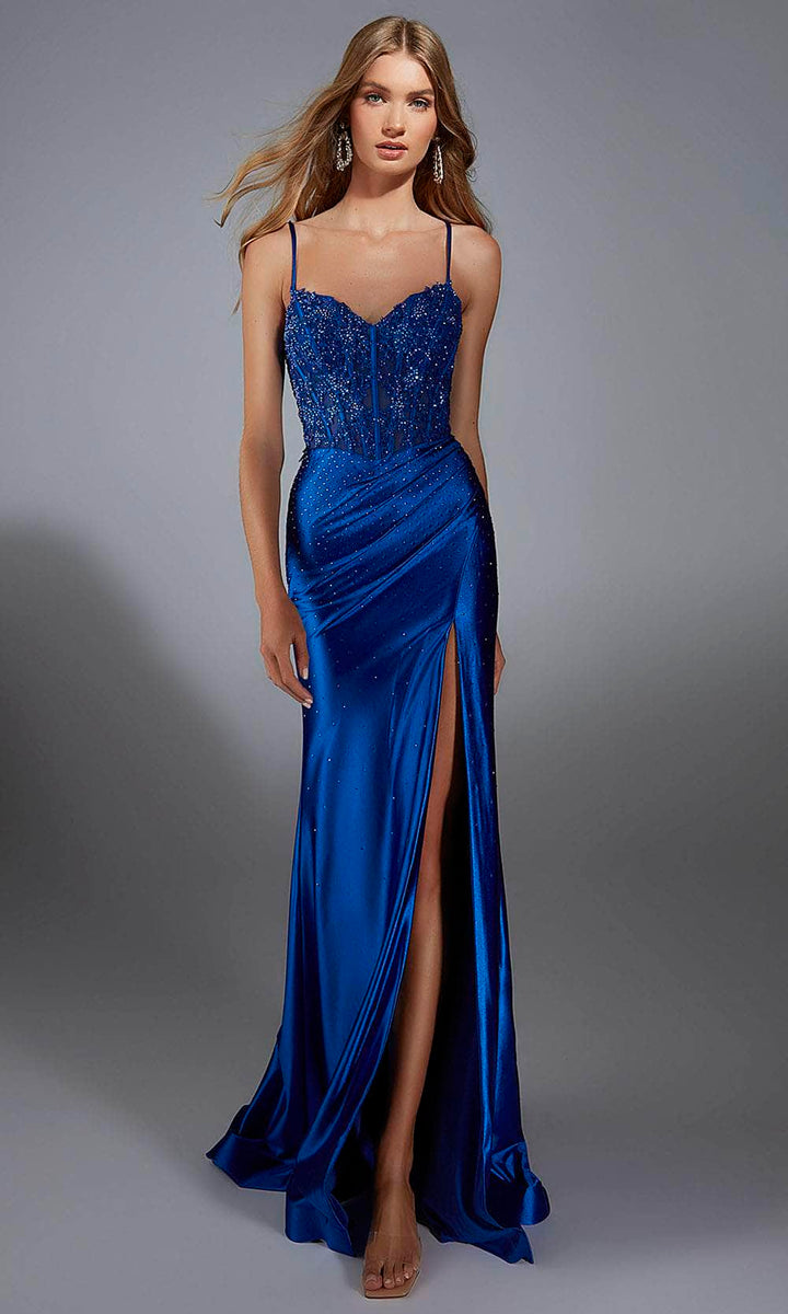 Alyce Paris 62178 - Strapless Floral Applique Corset Gown main image 0