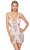 Alyce Paris 84004 - Floral Deep V-Neck Cocktail Dress Party Dresses 000 / Ivory