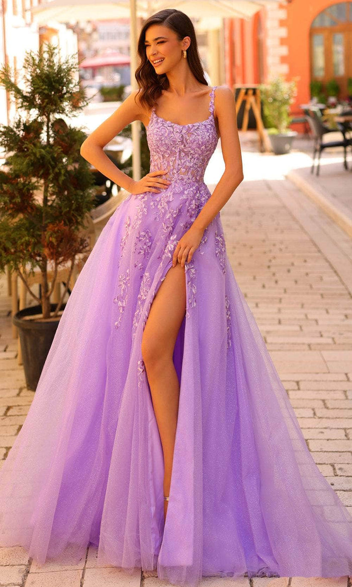 Amarra 88712 - 3D Floral Embroidered A-Line Prom Dress Special Occasion Dress 00 / Lilac/Multi