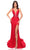 Amarra 88798 - Plunging V-Neck Prom Dress with Slit Special Occasion Dress 000 / Red