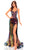 Amarra 88826 - Sequin Fringe Sheath Evening Dress Special Occasion Dress 000 / Purple/Multi