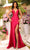 Amarra 88843 - Fitted Sweep Train Evening Dress Special Occasion Dress 000 / Dark Red