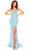 Amarra 94015 - Spaghetti Strap Adorned Prom Dress Special Occasion Dress 000 / Light Blue