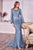 Andrea and Leo - A0997 Pearl Beaded Long Sleeve Trumpet Gown Mother of the Bride Dresses 2 / Dusty Blue