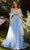 Andrea and Leo A1237 - Floral Off Shoulder Gown Prom Dresses 2 / Paris Blue