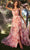 Andrea And Leo A1290 - Floral Print Gown with Slit Ball Gowns 2 / Blush