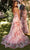 Andrea And Leo A1290 - Floral Print Gown with Slit Ball Gowns