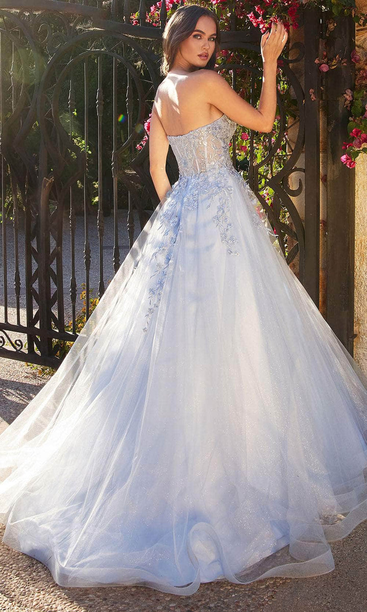 Andrea & Leo WL081 Dress Wedding Mini with Beaded Floral Applique