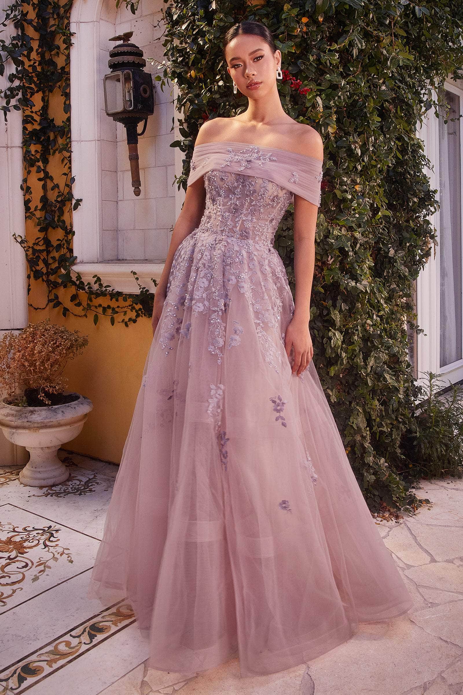 Andrea and Leo A1348 - Strapless Floral Embroidered Evening Dress Andrea and Leo A1348 - Strapless Floral Embroidered Evening Dress
