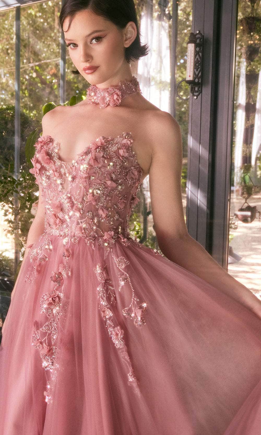 Andrea and Leo A1399 - 3D Floral Accent Sweetheart Prom Gown - View 6 | Shop Formal Dress