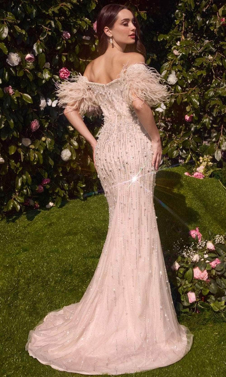 Glitter Beaded Feather Mermaid Gown by Andrea & Leo Couture A1171 - Special Occasion main image 1