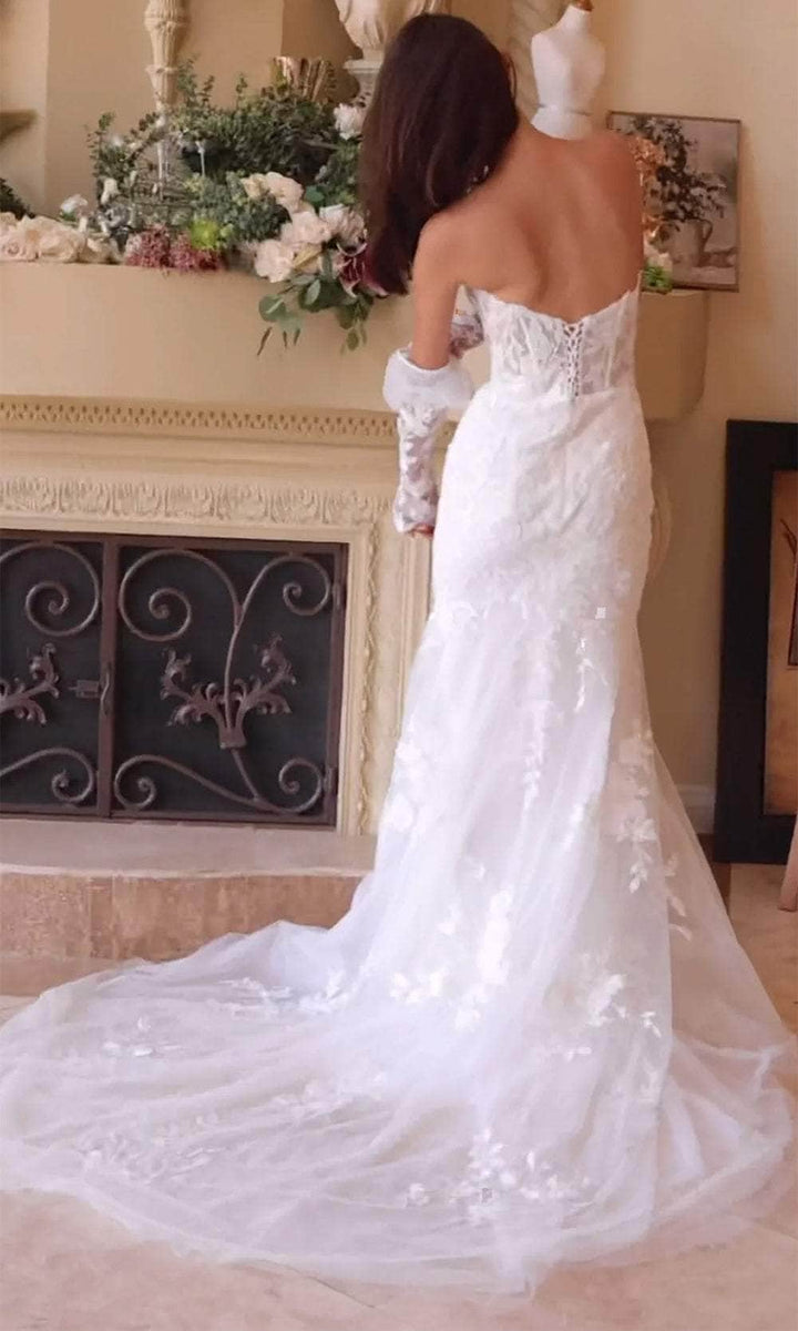 Andrea & Leo A1354 Strapless Lace Mermaid Gown with Removable Choker