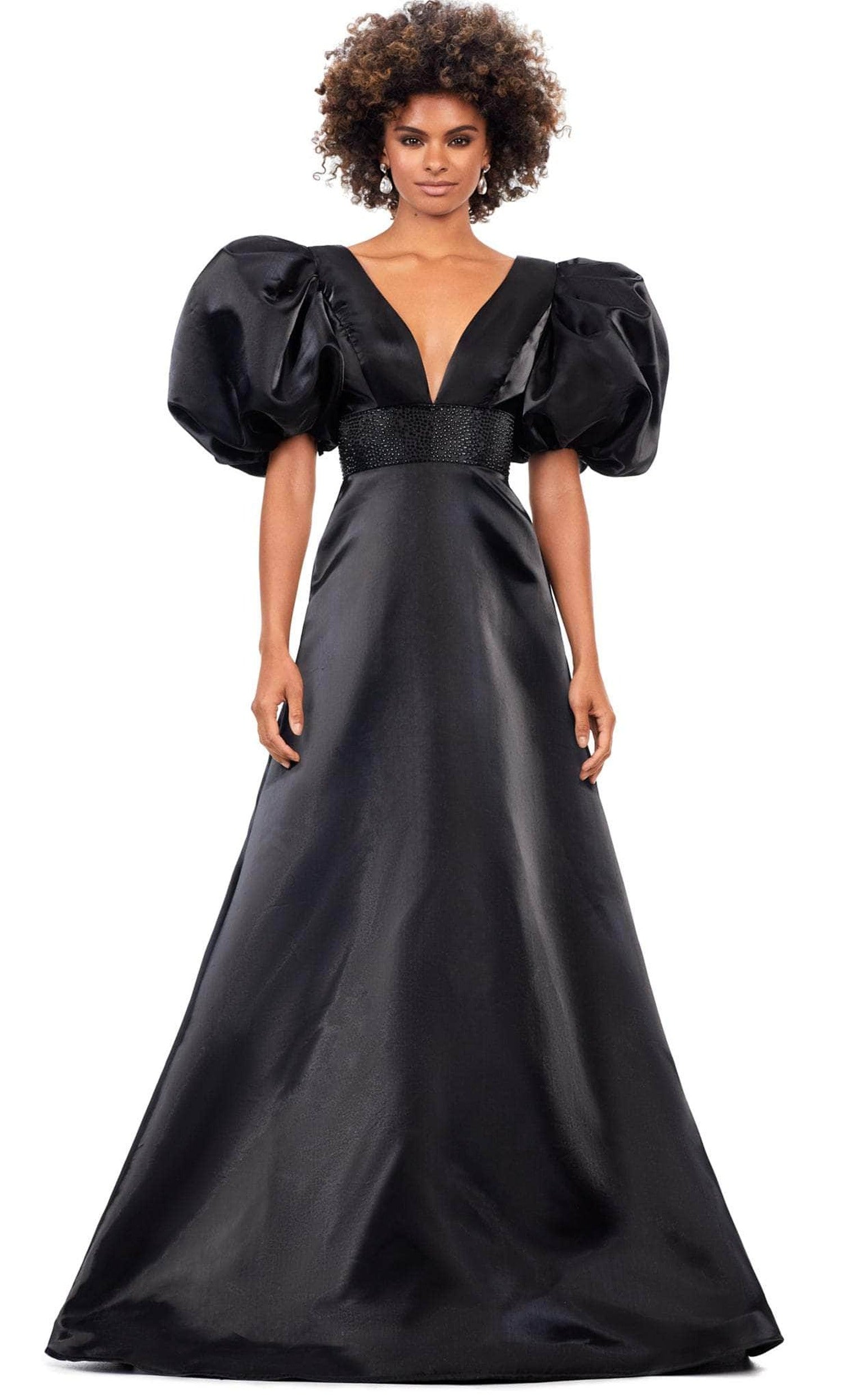 puff sleeve prom dress Ashley Lauren 11378 Puffed Sleeves Satin A-line 4 / Hot Pink Size and Pocket Option:XS - with pockets Women's Ivory Formal Dresses The fabric is comfortable BlueVelvet