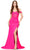 Ashley Lauren 11391 - Beaded Corset Prom Dress with Slit Special Occasion Dress 00 / Hot Pink