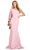 Ashley Lauren 11421 - Beaded Ruffled Sleeve Evening Gown Prom Dresses 0 / Rose